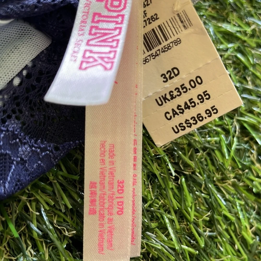 NEW PINK Victoria’s Secret 32D Blue Date Push Up Bra NWT